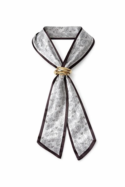 LEROSY CO. Gray Patterned Scarf