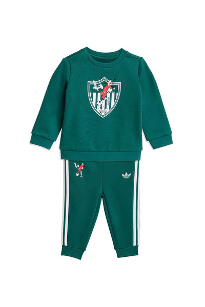 adidas Yeşil Unisex Bebek Baskılı Eşofman Takımı KC8425 CREW SET