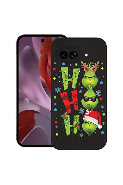 bestcase Калъф за Google Pixel 9a, Гринчове - Хо Хо Хо, Тънък силиконов 0.8ММ...
