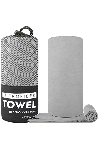 Choice94 80x180cm Light Grey Soft Solid Color Microfiber Towels Quick-Drying ...