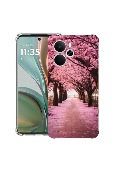 bestcase Husă pentru Realme 14 5G cu design cu copaci înfloriți de cireș, ant...