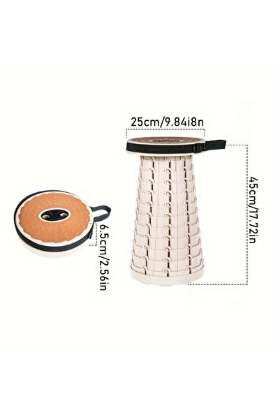 Choice WHITE Outdoor folding stools, portable, travel adjustable and extendab...