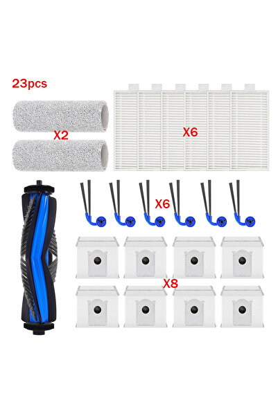 Choice 23pcs set Filter Roller Mop Dust Bag Main Side Brush For ECOVACS X9 PR...