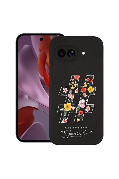 bestcase Калъф за Google Pixel 9a, Хештаг, Тънък силиконов 0.8ММ, Противоудар...