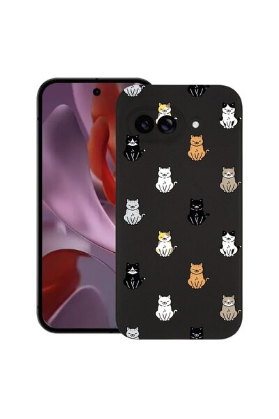 bestcase Калъф за Google Pixel 9a, с котешки мотив, тънък силиконов 0.8 мм, у...