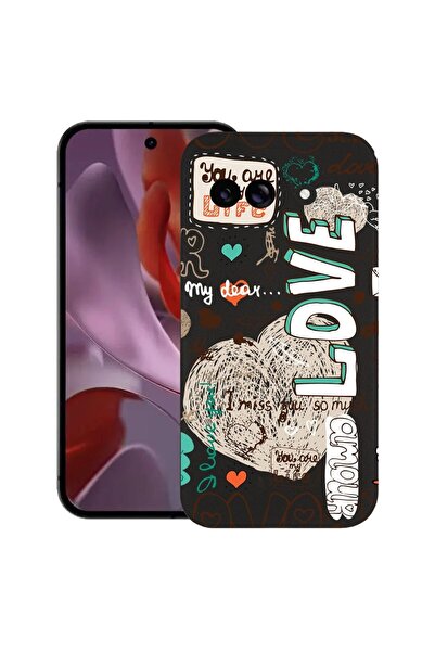 bestcase Калъф за Google Pixel 9a, Love, Тънък силиконов 0.8ММ, Удароустойчив...