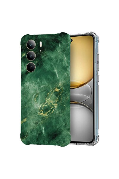 bestcase ¬Æ Husa pentru Realme C75, Anti Shock 1.5MM, Green Marble, Protectie...
