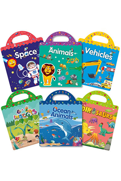 ART Kids Reusable Sticker Books 6 Packs Early Learning Educational Stationery...