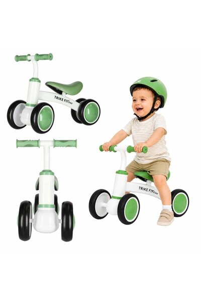 trike fix Bicicleta de echilibru fara pedale Tini V2 Green/White, design cu p...