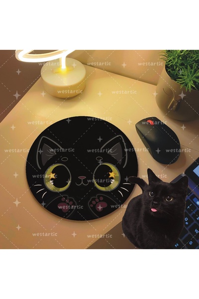 westartic westcats Siyah Bombay Kedisi Kara Kedi Tasarım Mousepad Mouse Pad A...