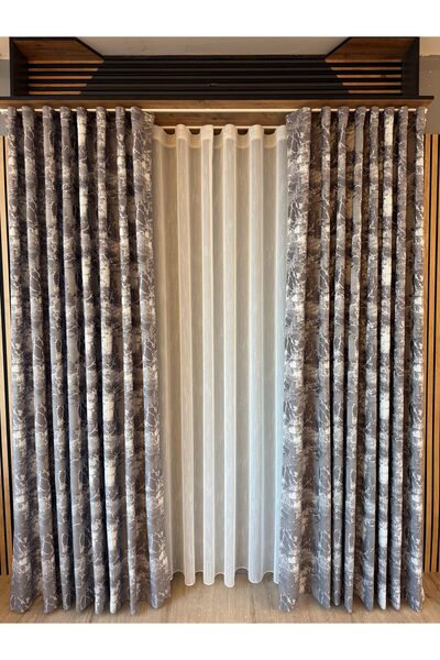 ArasyaHome Draperie Elegantă Bella cu Textură Fină Gri/Crem