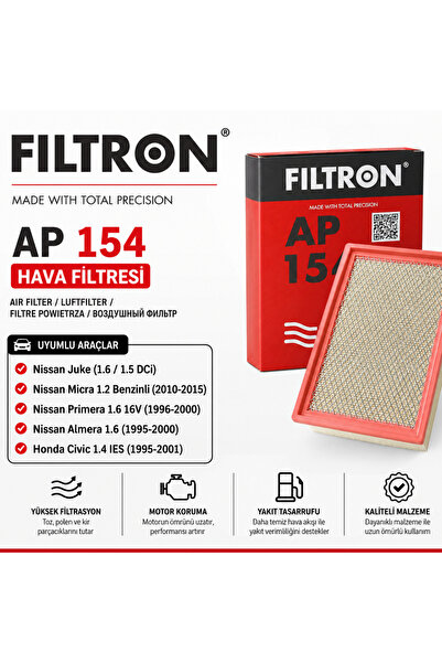 Filtron AP154 Hava Filtresi Nissan Juke Micra Almera Primera Honda Civic 1.4 ...