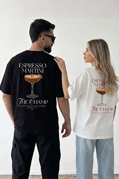 The Champ Clothing Unisex majica prevelikog kroja Espresso Martini sa printom...