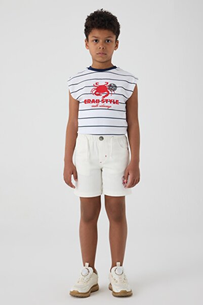 NBT JEANS BG Store Erkek Çocuk Beyaz Şort
