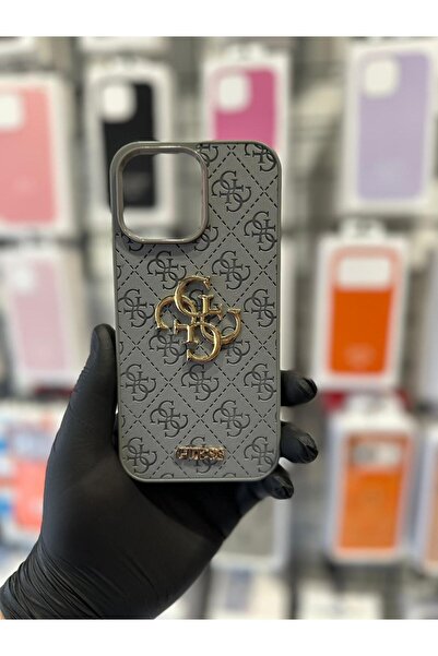 iPhone 16Pro Max Uyumlu Lüks Tasarım Metal Logolu Kamera Korumalı Premium Case