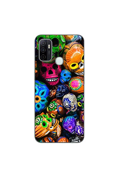 OEM Husa compatibila cu Oppo A53 Silicon Gel Tpu Model Halloween Cranii Colorate