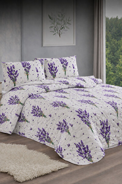 Shopyteks Double Bedspread 200X220 Quilted Pique Lavender Patterned Soft Beds...