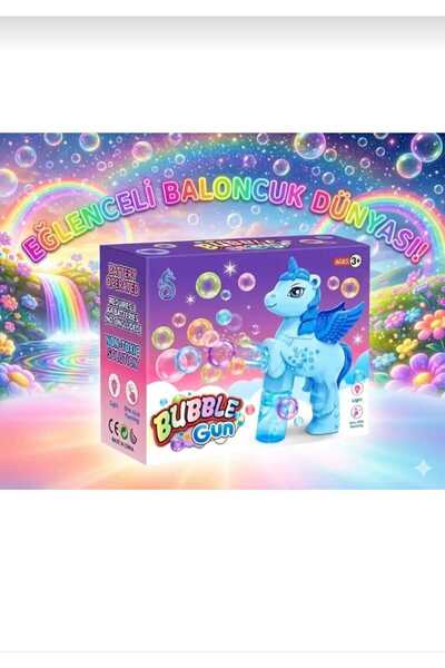 elaa aksesuar Unicorn Bubble Gun: Otomatik Baloncuk Çıkartan Kanatlı Pony Pil...