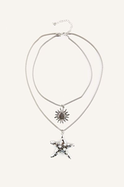 DeFacto Women's Starry Silver Color Necklace H7017Axns