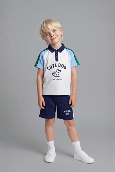 DeFacto Short Sleeve T-Shirt Shorts 2-Piece Pique Set Baby Boy H4124A526Hs