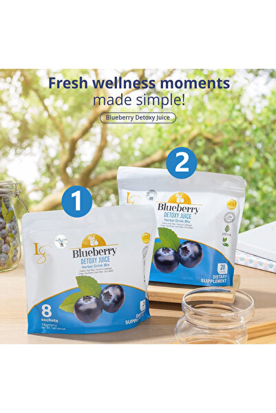 LUXE Blueberry Detoxy Juice (8 x 18 g Sachets) Package 2 Packs