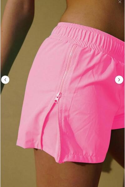 aykidsclup Women's Pink Solid Color Two Side Zippered Mini Size Swimsuit Swim...