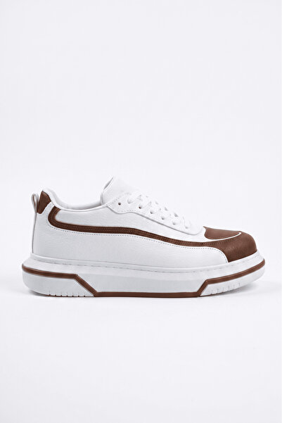 Zerenyus Zrc241X High Quality Orthopedic Sole Lace-Up Men's Sneaker White Tan