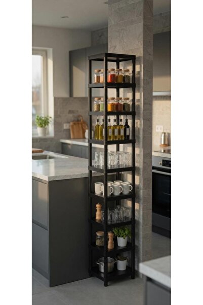 İnter Home SAKURA 10 KATLI MUTFAK RAFI SİYAH