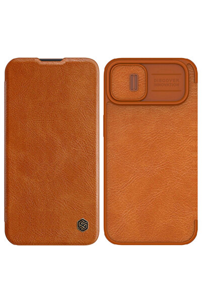 Nillkin Husă Qin Leather Pro pentru iPhone 14 Plus, cu suport pentru cameră, ...