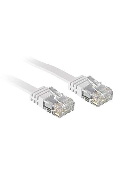 LİNDY Cablu patch Cat6 plat, neecranat, alb, 2.00m