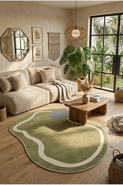 eco concept Liberis Serisi Dijital Baskı Halı Asimetrik Desen Yıkanabilir Kay...