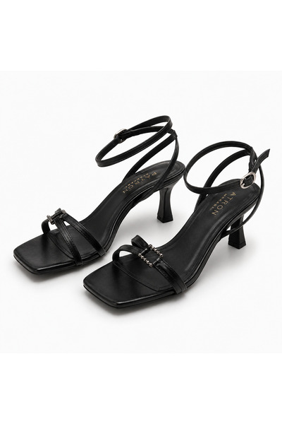 PATRON SHOES Elegant Thin Strap Women's Heeled Shoes with Stone Detail – Styl...