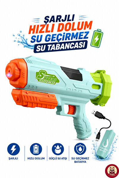giffy Oyuncak Şarjlı Hızlı Dolum Su Tabancası Su Geçirmez Bataryalı Güçlü Su ...