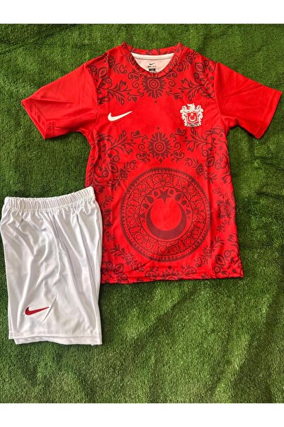 BYSPORTAKUS Türkiye Ayna Desenli isimsiz Kırmızı Çocuk Forması (jersey)