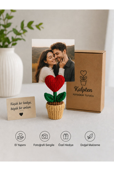 Gül toptan Kalpli fotograf tutucu