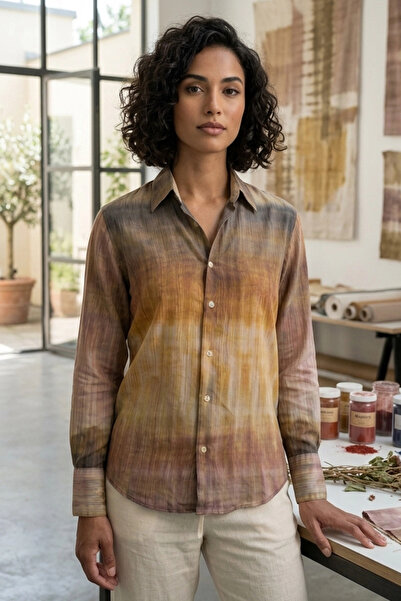 Meine Liebe Unterwäsche V-Neck Sunset Shine Transitional Satin Women's Shirt