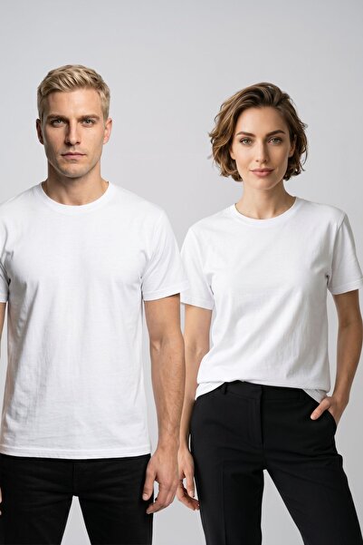 fevien Couple Combination Set of 2 Crew Neck Short Sleeve Basic T-Shirts - Co...
