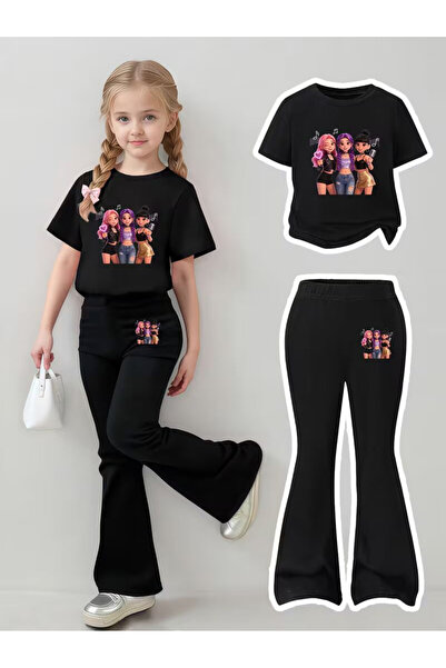 YUNAYT Set de pantaloni evazați și tricou spaniol pentru fete