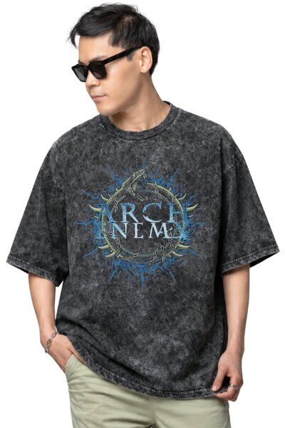 SEVBANO Arch Enemy Rock Metal Music Band Printed Unisex Oversize Vintage Wash...