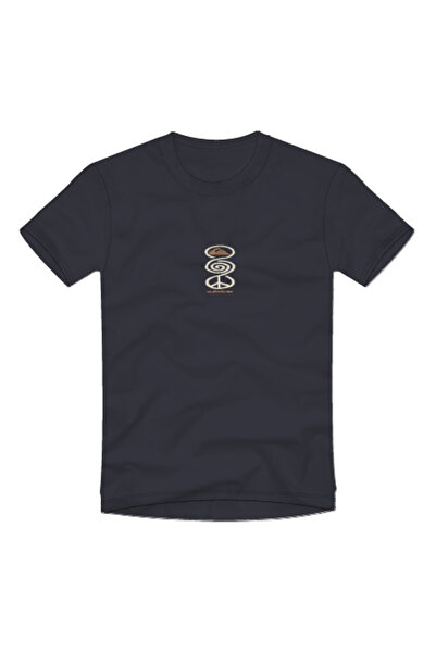 Quiksilver HARMONY SPIRAL Lacivert Bisiklet Yaka Baskılı Erkek T-Shirt