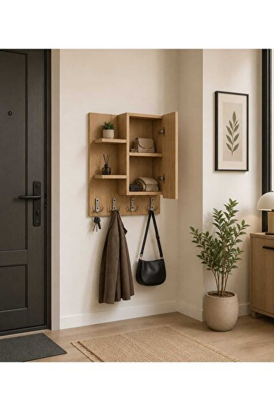 CRAFT HOUSE ART DESIGN Craft House Modern Askılı Portmanto Antre Rafı ve Kapa...