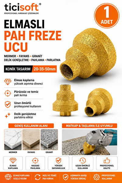 Ticisoft Mermer Fayans Granit Delik Genişletme Pahlama Parlatma Konik Elmaslı...