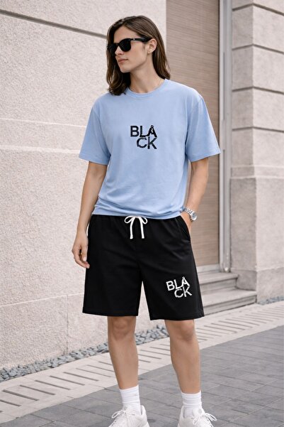 x-compass life Set de pantaloni scurți imprimați supradimensionați, unisex, p...