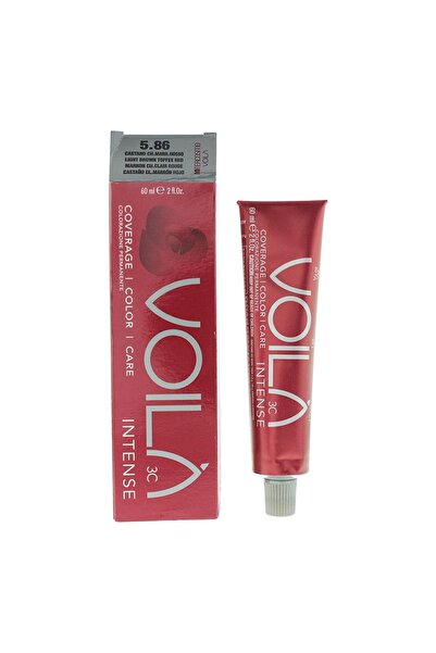 Intercosmo , Voila 3C Intense, Permanent Hair Dye, 5.86 Light Brown Toffee Re...