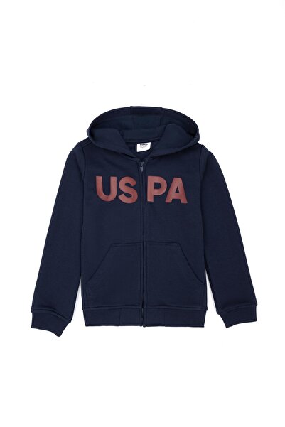 U.S. Polo Assn. Boy's Navy Blue Basic Hooded Sweatshirt
