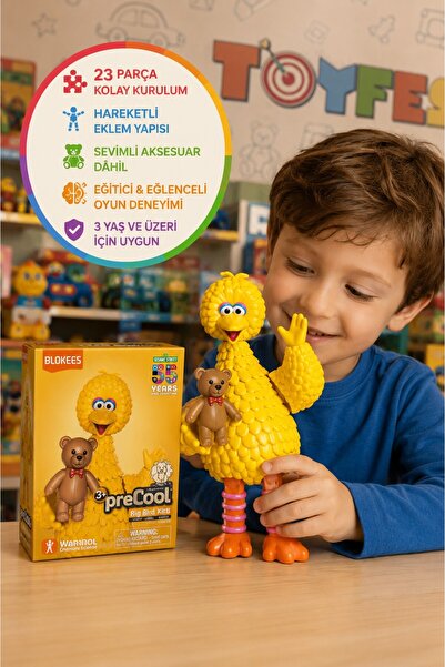 BLOKEES Susam Sokağı Minik Kuş Sesame Street Big Bird Figür Model Kit 14 cm
