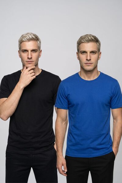 fevien Advantageous 2-Pack Crew Neck Short Sleeve Basic T-Shirt Casual Sports...