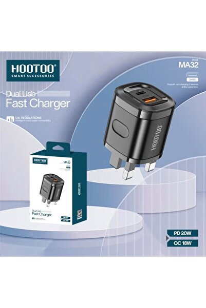 HooToo , USB and PD 38W Wall Charger, Black