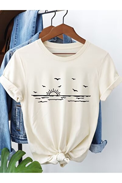 puolikuu Tricou unisex cu croială confortabilă, cu panglică și imprimeu dublu