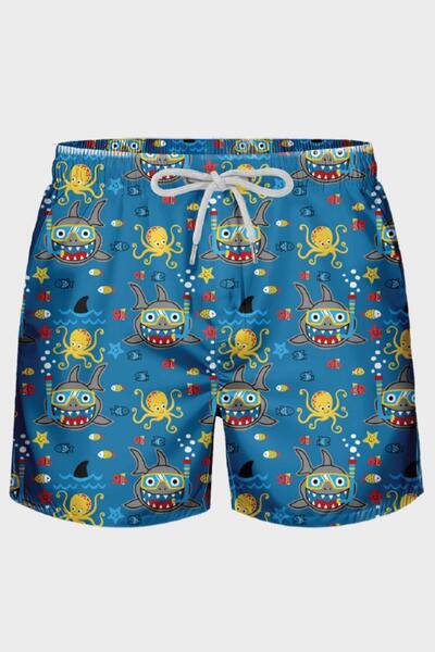 Miami Beach 1-4 Years Old Water Repellent Digital Printed Children's Swim Sho...